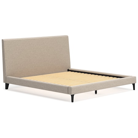 King Upholstered Bed With Roll Slats