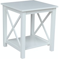 Farmhouse Side Table with X Design