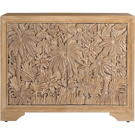 Coastal 2-Door Cabinet with Hand Carved Door Fronts