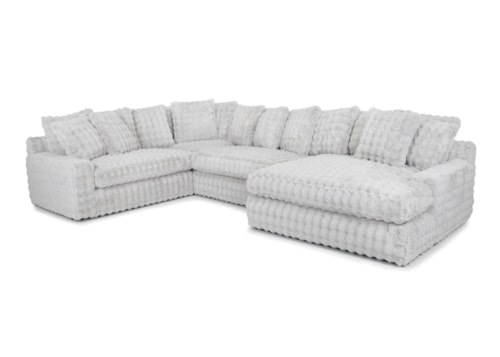 Casual 4-Piece Sectional Sofa with Right Facing Chaise