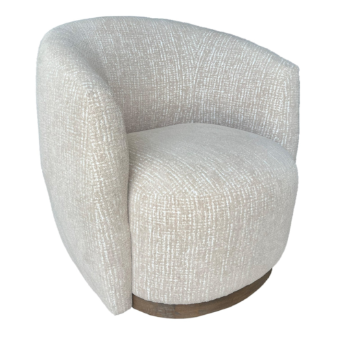 Contemporary Swivel Barrel Chair with Shelter Arms