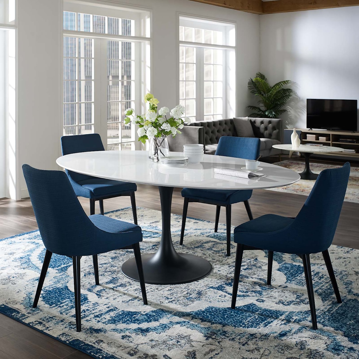 Modway Lippa 78" Oval Dining Table