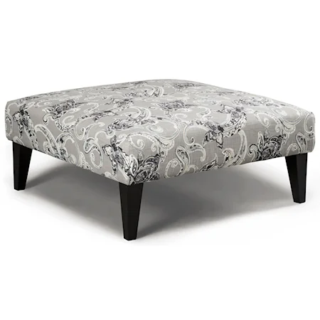 Vero Cocktail Ottoman with Wood Legs