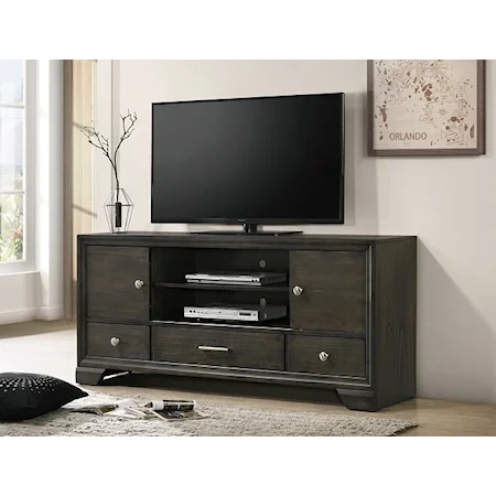 TV Stand with Open Shelving and Storage