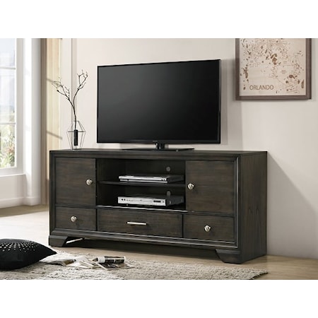 TV Stand with Open Shelving and Storage