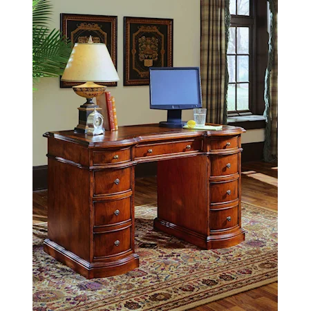 Traditional 7-Drawer Home Office Desk with File Drawers