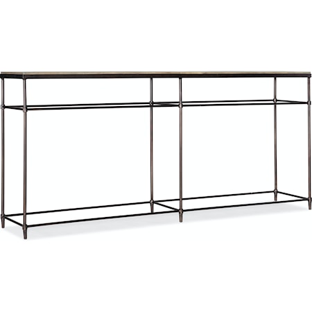 Transitional Metal and Wood Console Table