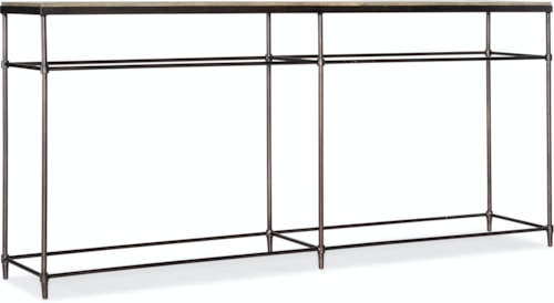 Transitional Metal and Wood Console Table