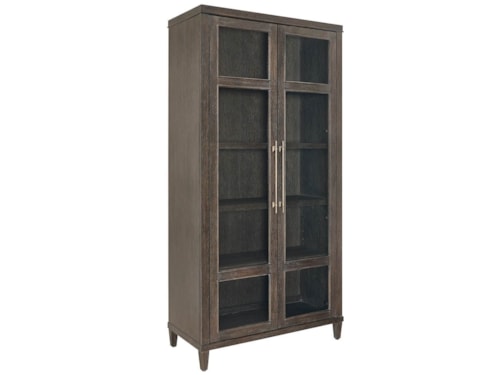 Transitional 4-Shelf Cabinet with LED Lighting