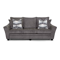 Casual Stationary Sofa with Flared Armrests