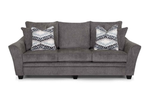 Transitional Stationary Sofa with Flared Armrests