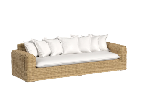 Tropical Outdoor Sofa with Loose Pillows