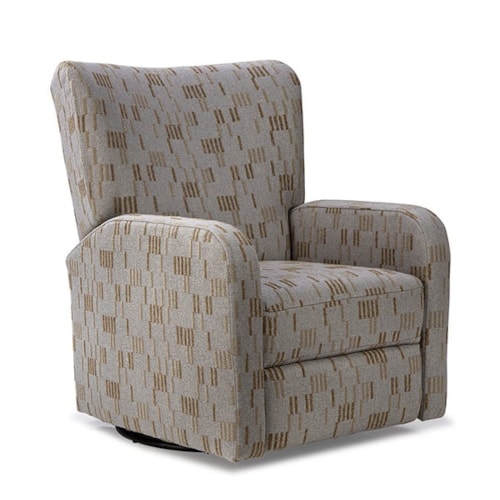 Contemporary Manual Swivel Recliner with Push-Back Reclining