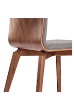 Armen Living Treviso Mid-Century Modern Dining Chairs in Walnut Finish with Gray Fabric - Set of 2