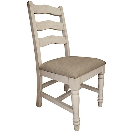 Solid Wood Chair with Fabric Seat