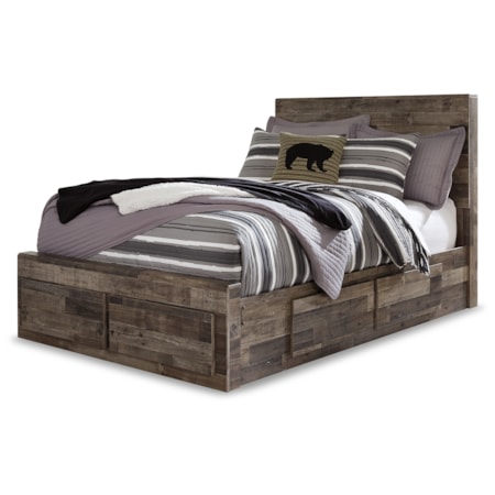Full Panel Bed With 6 Storage Drawers