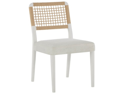 Coastal Dining Chair with Upholstered Seat