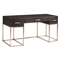 Contemporary Writing Desk with Gold Accents