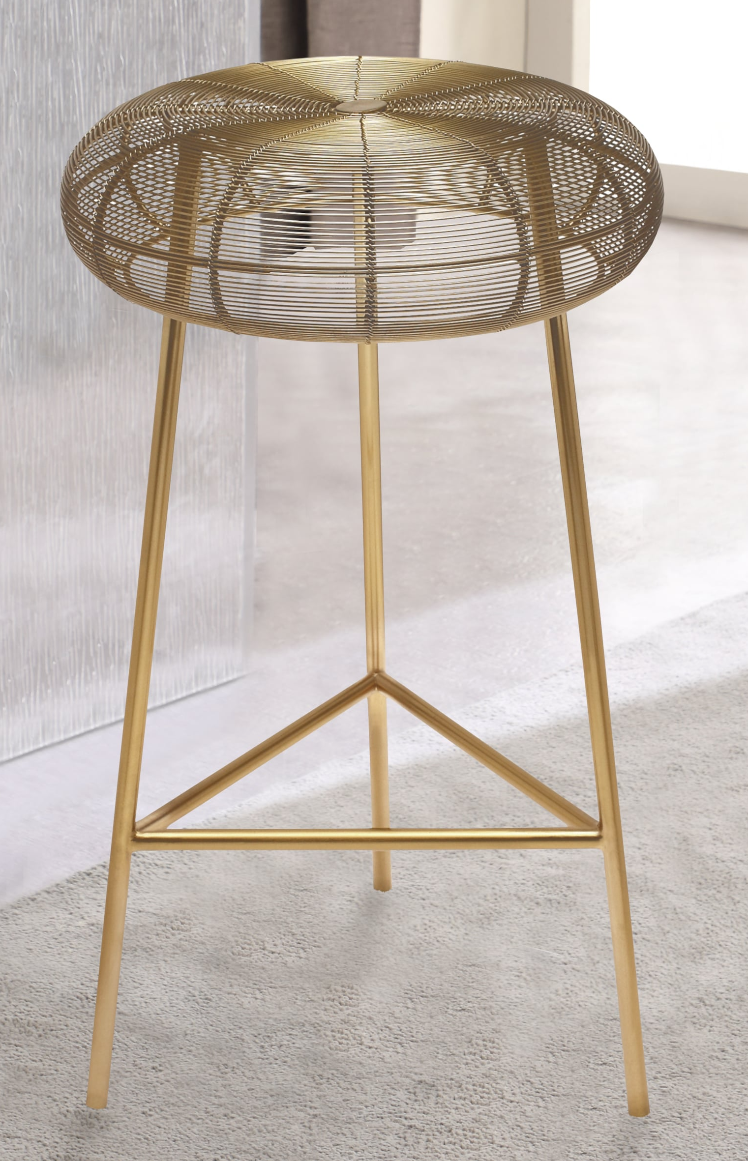 Meridian Furniture Tuscany 963Gold Contemporary CounterHeight Stool