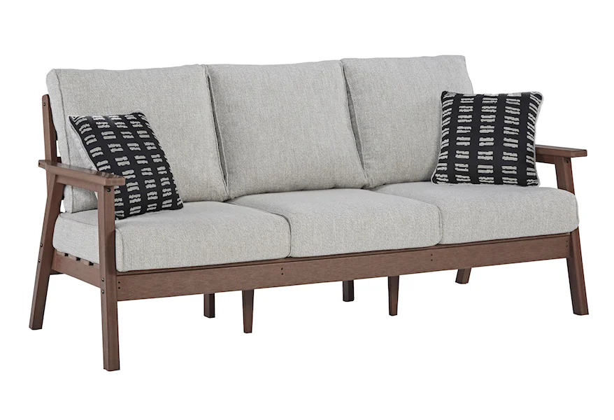 Emmeline Outdoor Sofa with Cushion by Signature Design by Ashley at VanDrie Home Furnishings