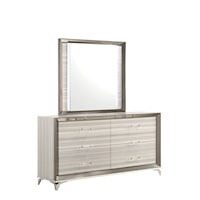 Contemporary 6-Drawer Dresser and Mirror Set