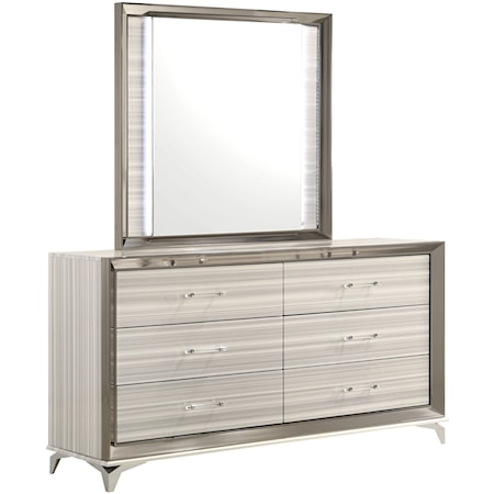 6-Drawer Dresser and Mirror Set