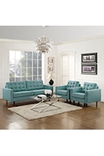 Modway Empress Empress Contemporary Upholstered Tufted Loveseat - Teal