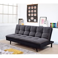DARK GREY PILLOW TOP FUTON WITH | REMOVABLE WASHABLE COVER