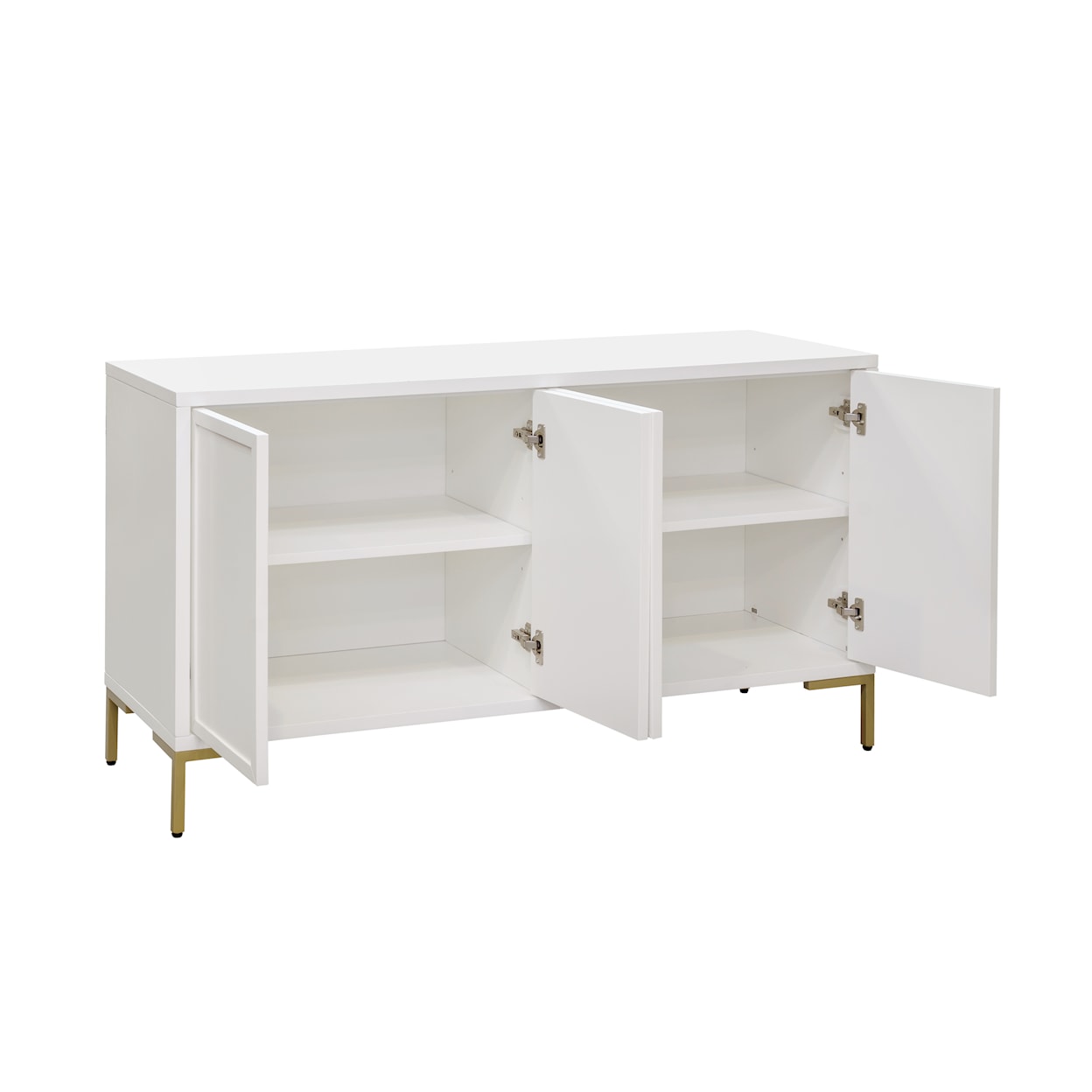 Accentrics Home Accents White and Gold Four Door Sideboard