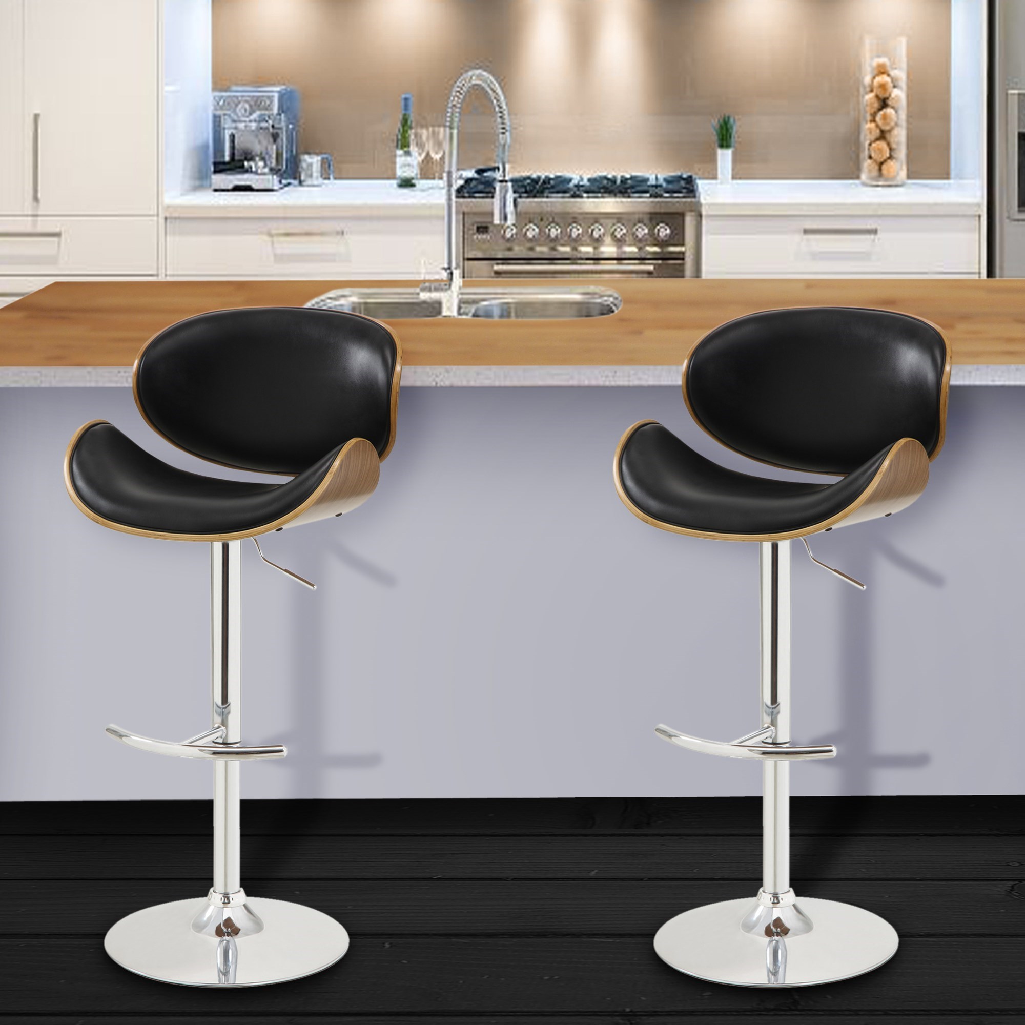Armen Living Naples Adjustable Swivel Bar Stool