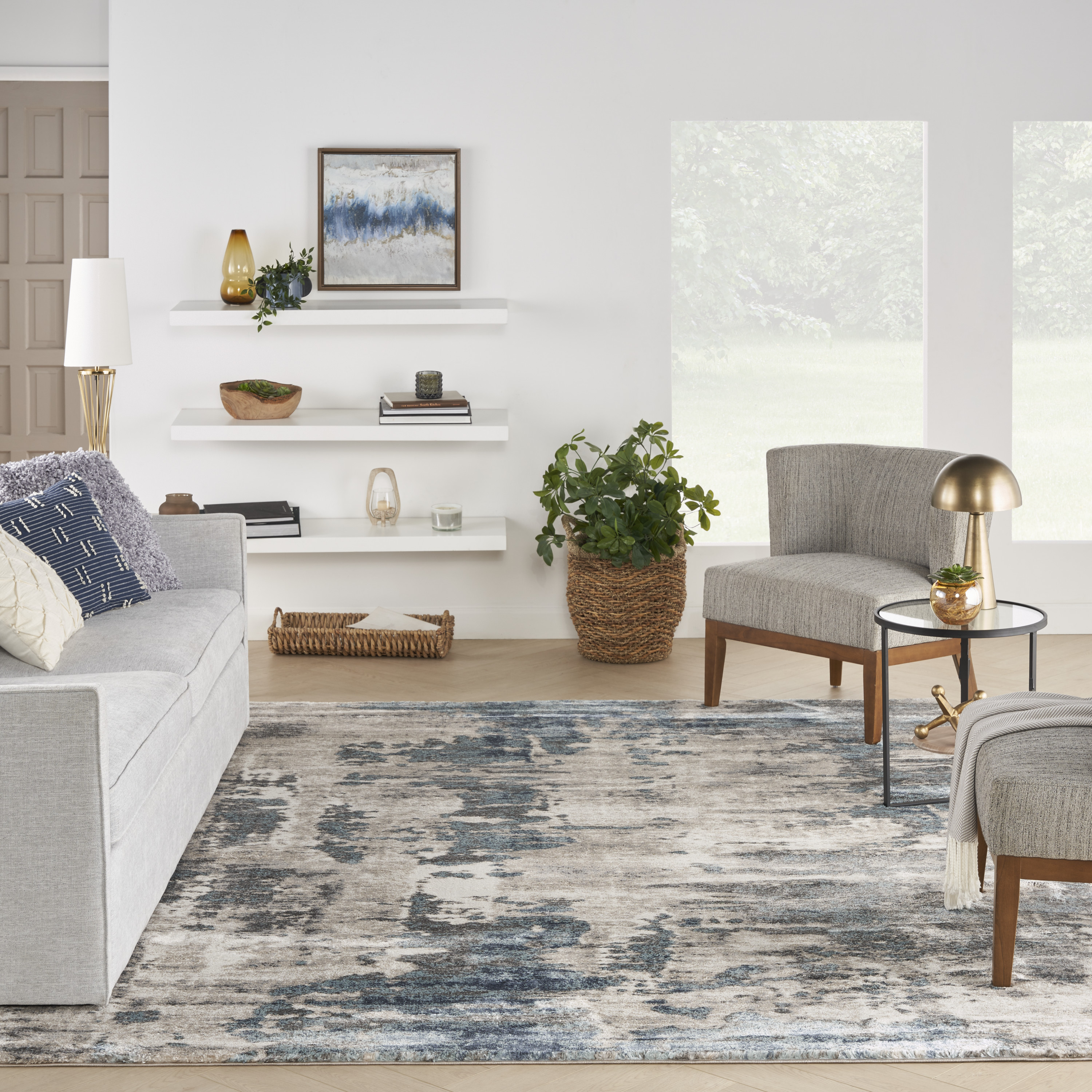 Nourison American Manor AMR04-IVBLU-7'10