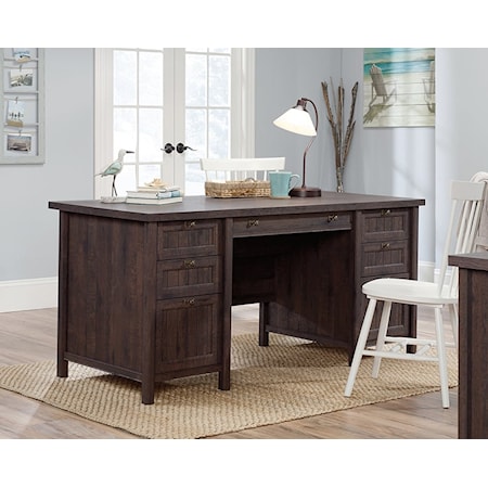 Cottage 7-Drawer Double Pedestal Executive Desk