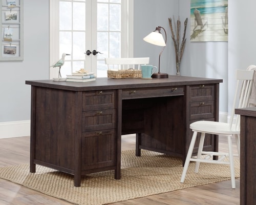 Cottage 7-Drawer Double Pedestal Executive Desk