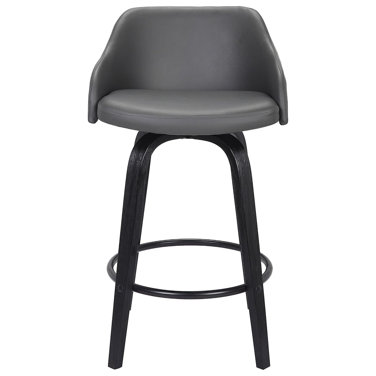 Armen Living Alec Faux Leather 26" Counter Height Swivel Stool