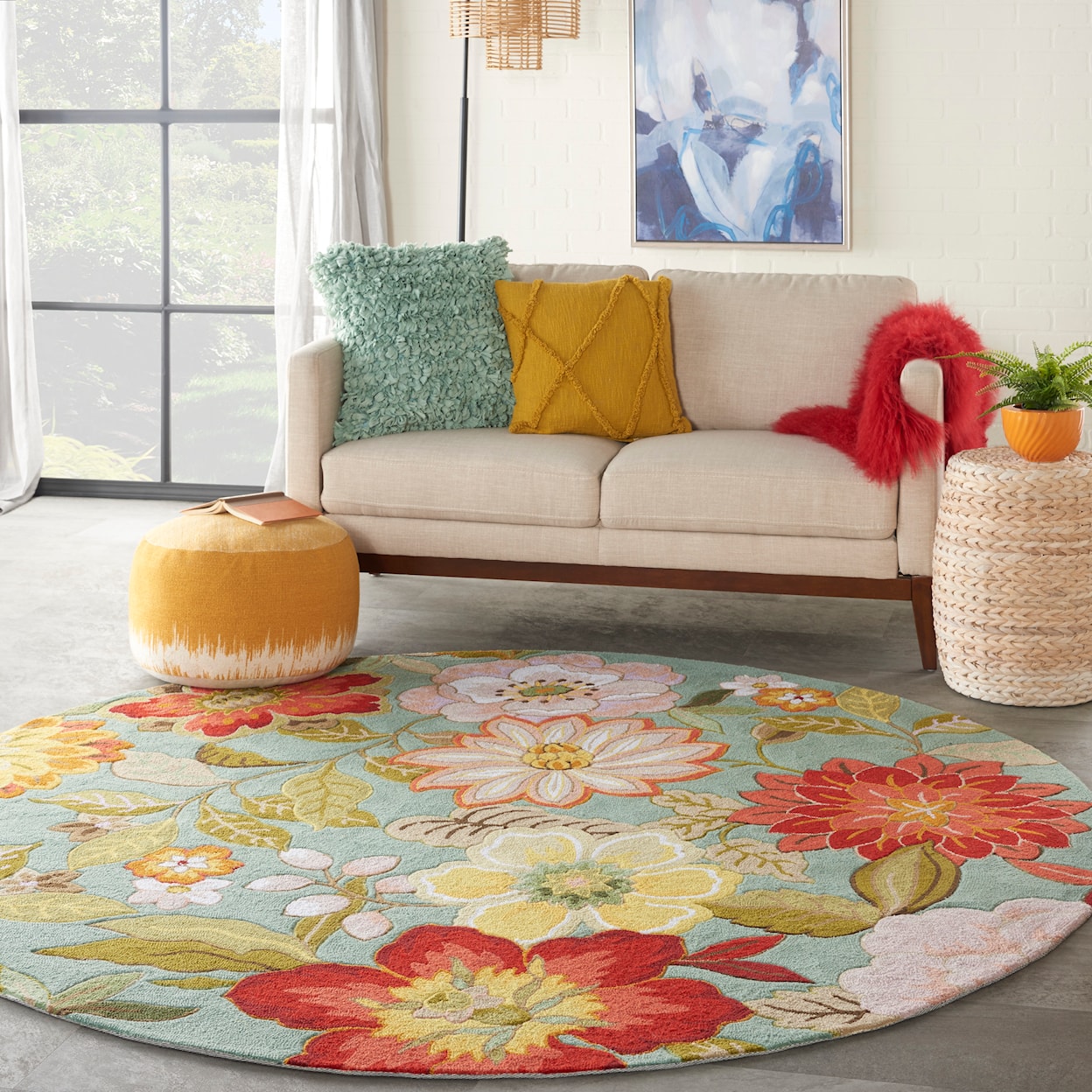 Nourison Fantasy 7'6" Round  Rug