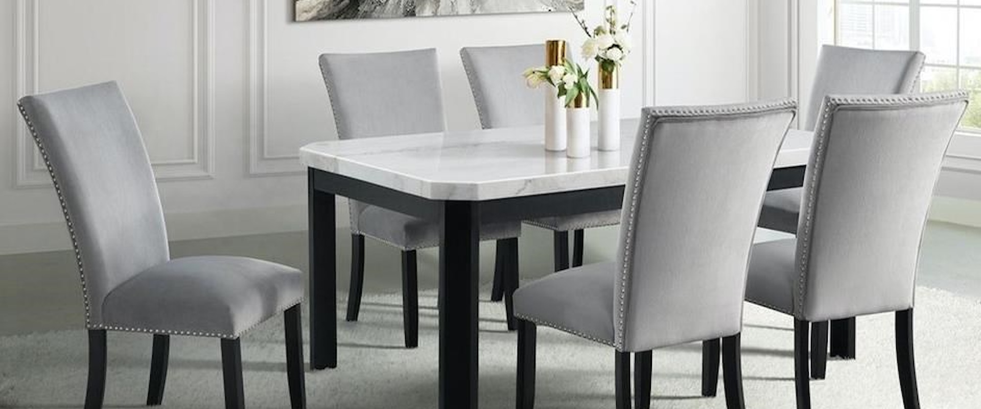 Contemporary 7-Piece Dining Table and Chair Set