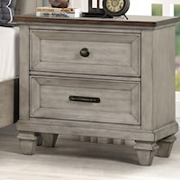 Transitional 2-Drawer Nightstand with USB Port