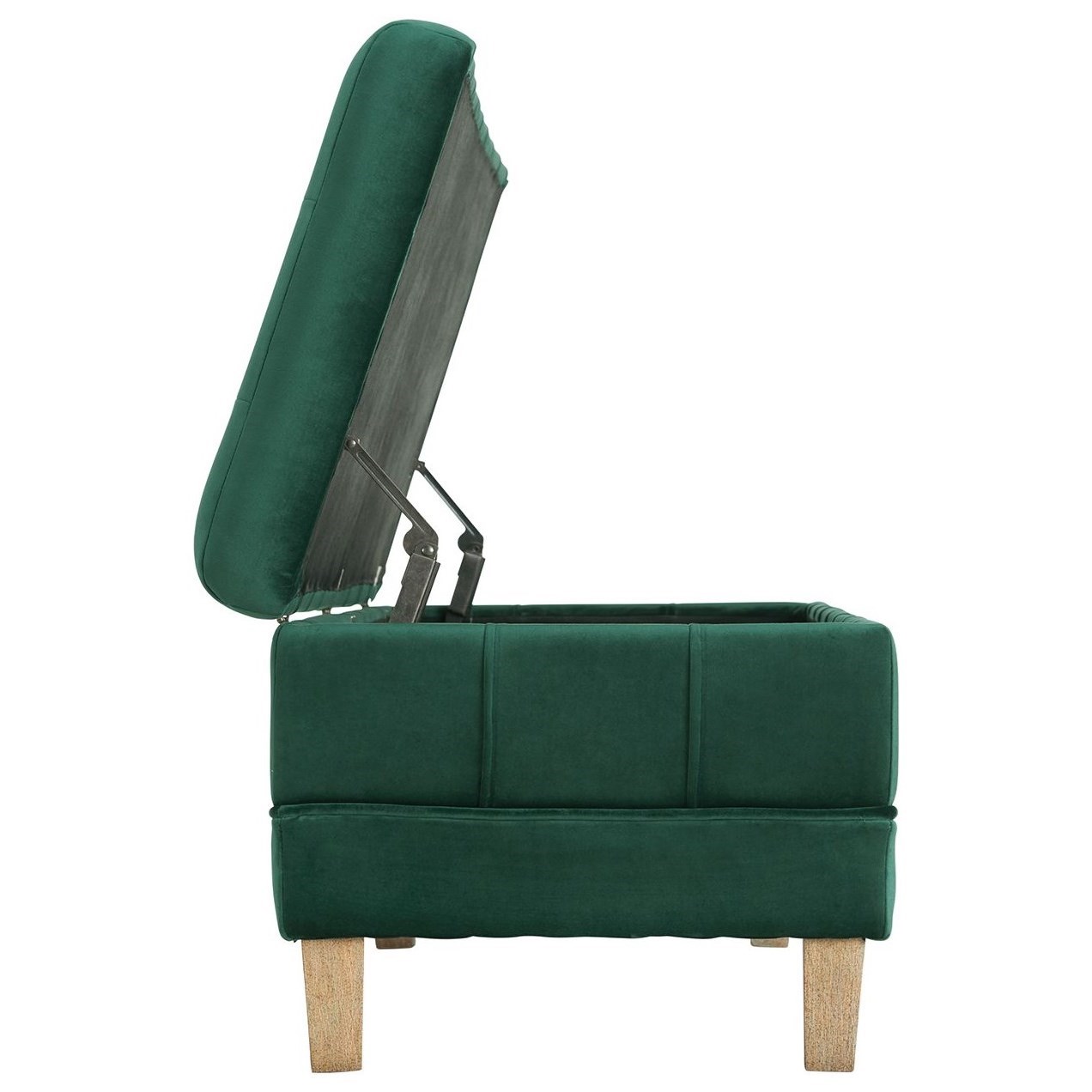 Elements International Ottomans BING GREEN VELVET STORAGE BENCH |