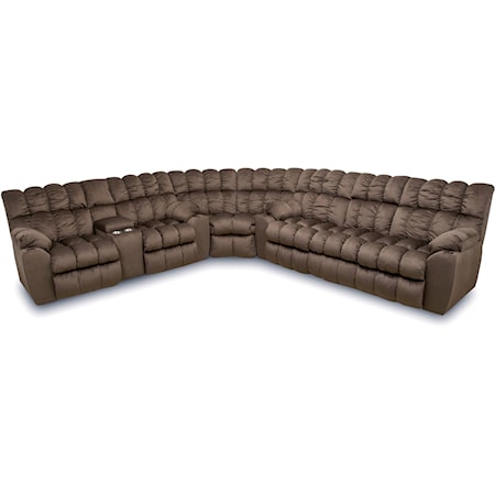 Casual Styled Reclining Sectional Sofa