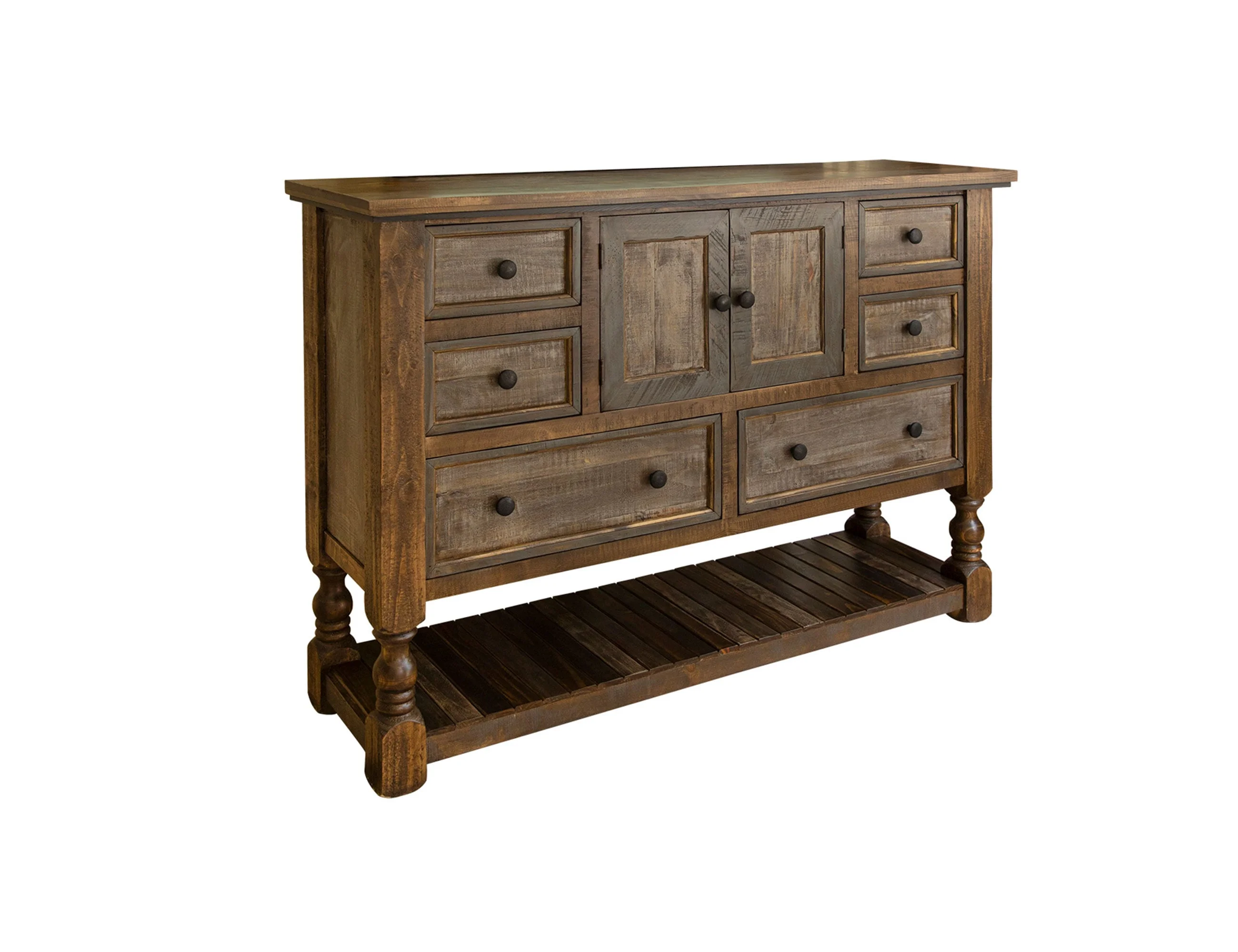Rustic Dunks International Furniture Direct Stone Brown IFD4591DSR Rustic 6-Drawer ...