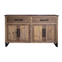 Rustic Console with Solid Pine