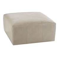 Contemporary Square Leather Ottoman