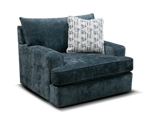 Casual Chair and a Half with Wide Track Arms