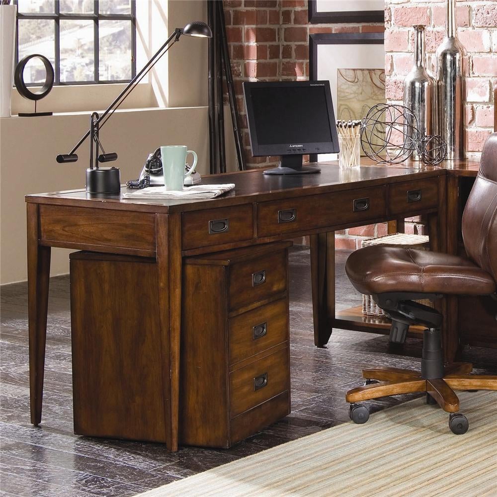 Hooker Furniture Danforth 388 10 458 Transitional 3 Drawer Executive Table Desk Baer s Furniture Desk Table Desks