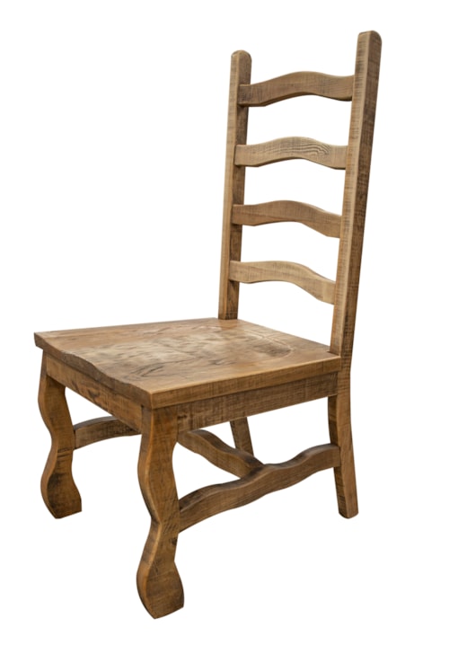 Farmhouse Wooden Dining Chair with Ladder Back