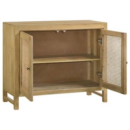 Wood Accent Cabinet w/ Woven Cane