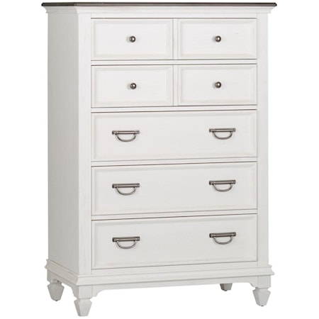Cottage 5-Drawer Chest with Felt-Lined Top Drawers