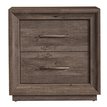 2-Drawer Nightstand with Charging Station