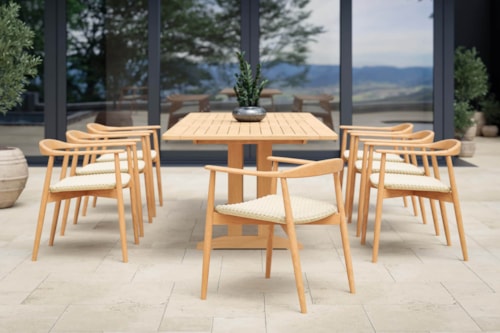 9-pc. Solid Teak Dining Set w/Extension Table