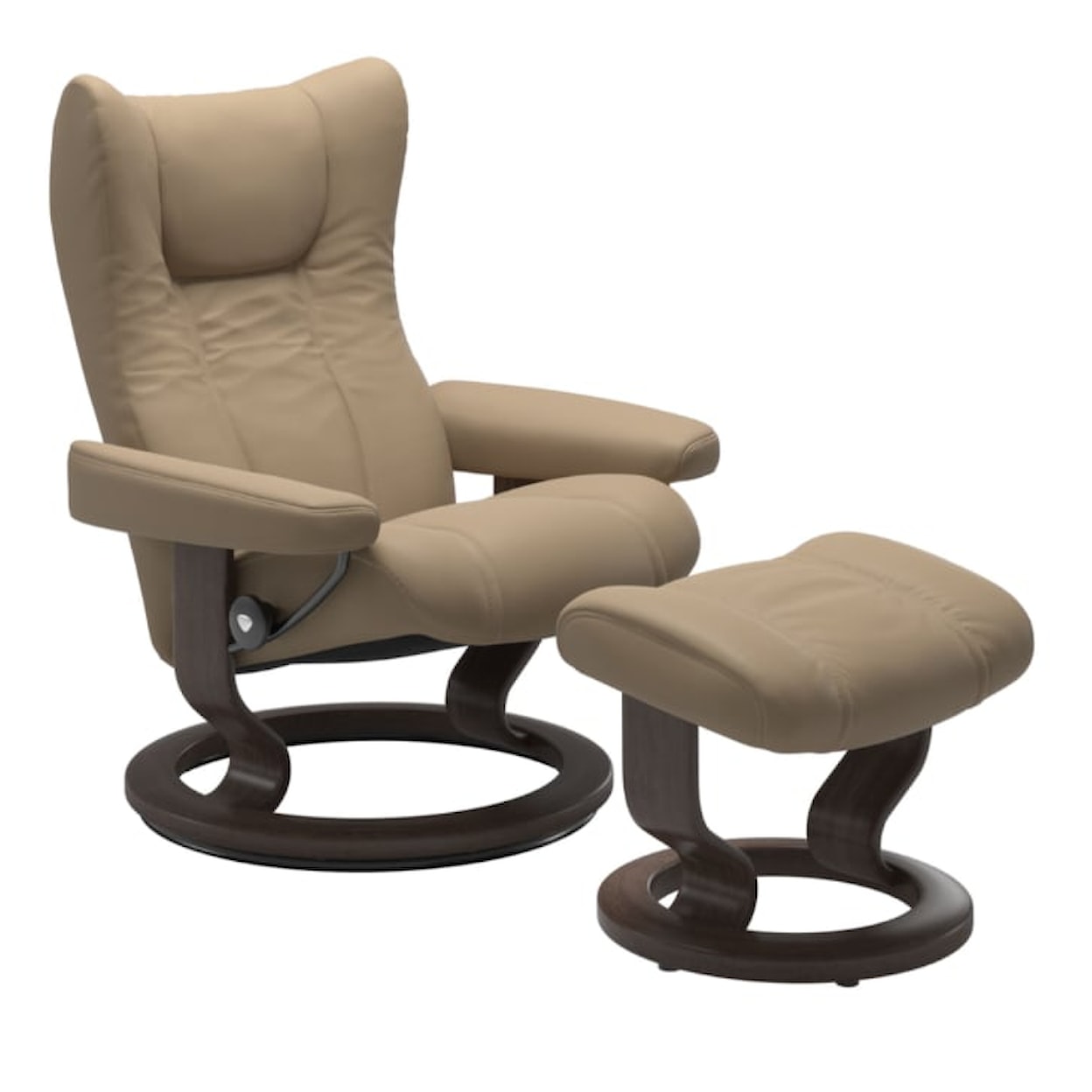 Stressless by Ekornes Wing Small Reclining Chair and Ottoman